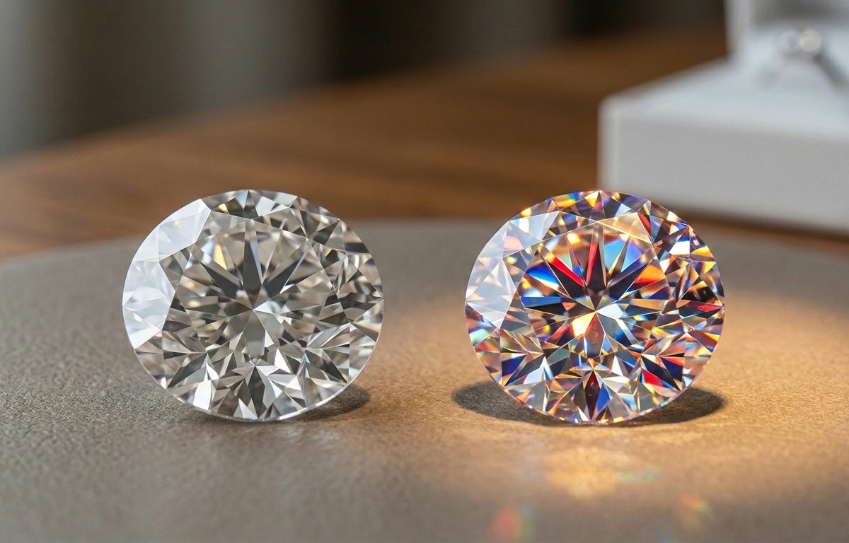 Two identical 4C diamonds that also look different